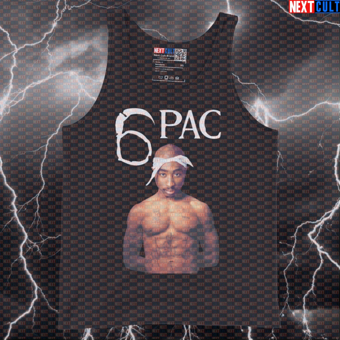 Six Pack Shakur Muscle Tank Top | Funny Gym Vest for Bodybuilding & Lifting Tank Tops 2Pac Bodybuilding Fitness Gym Hip Hop Workout Next Cult Brand