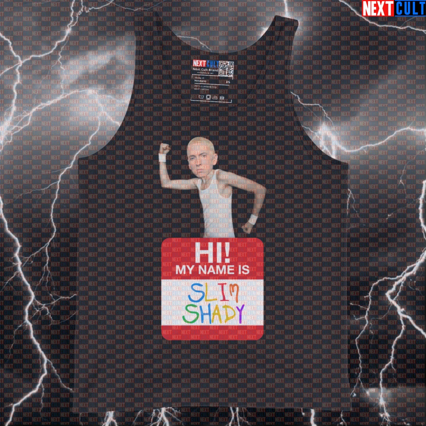 Hi My Name Is Slim Shady Funny Gym Tank Top | Skinny Gym Nerd Muscle Shirt Tank Tops Bodybuilding Eminem Fitness Gym Hip Hop Workout Next Cult Brand