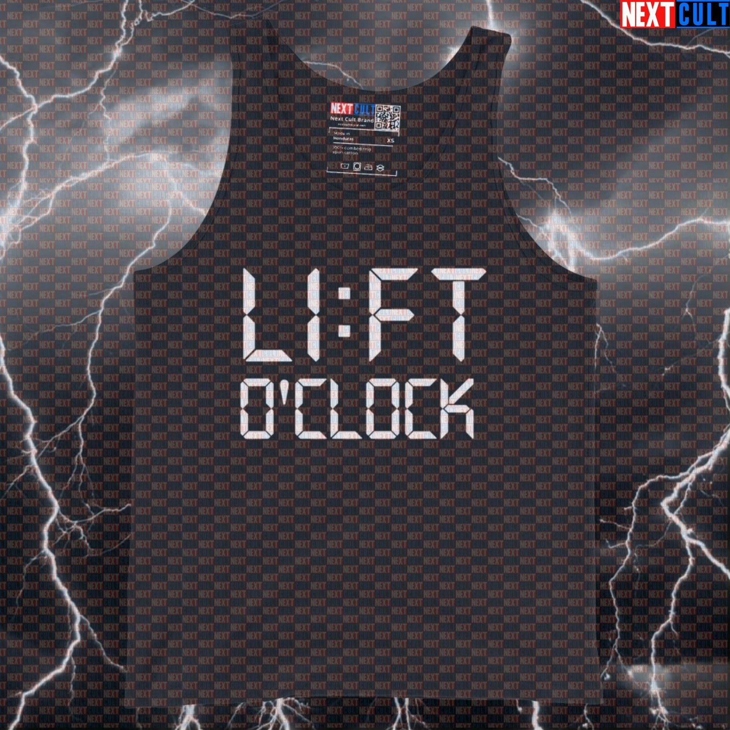Funny Lift O'Clock Gym Tank Top | Muscle Shirt For Gym Bros & Lifters | Bodybuilding Meme Athletic Shirt Bodybuilding Fitness Gym Powerlifting Workout Next Cult Brand