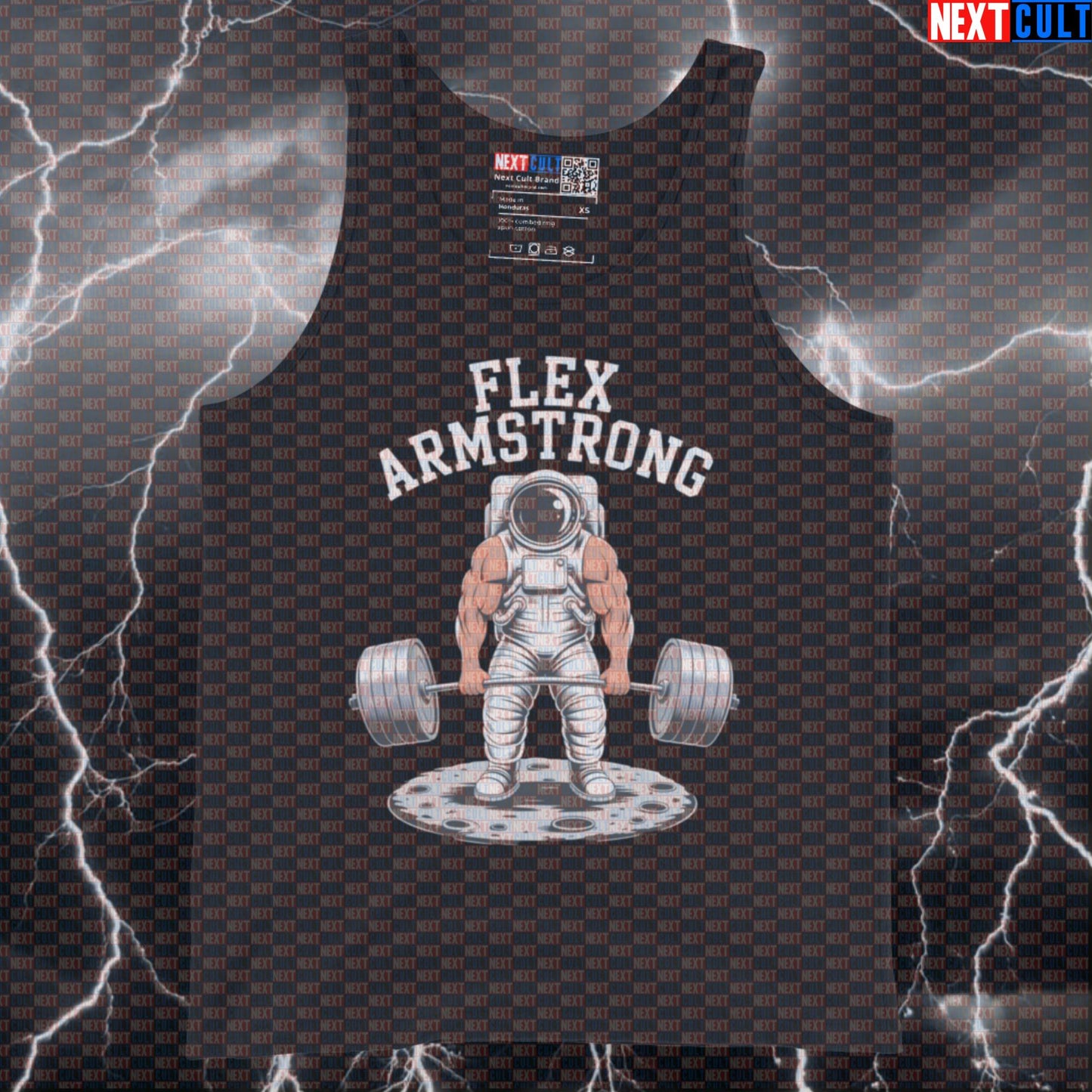 Funny Gym Tank Top for Lifters - Flex Armstrong Astronaut Moon Huge Arms Muscle Shirt Vest Bodybuilding Fitness Gym Workout Next Cult Brand