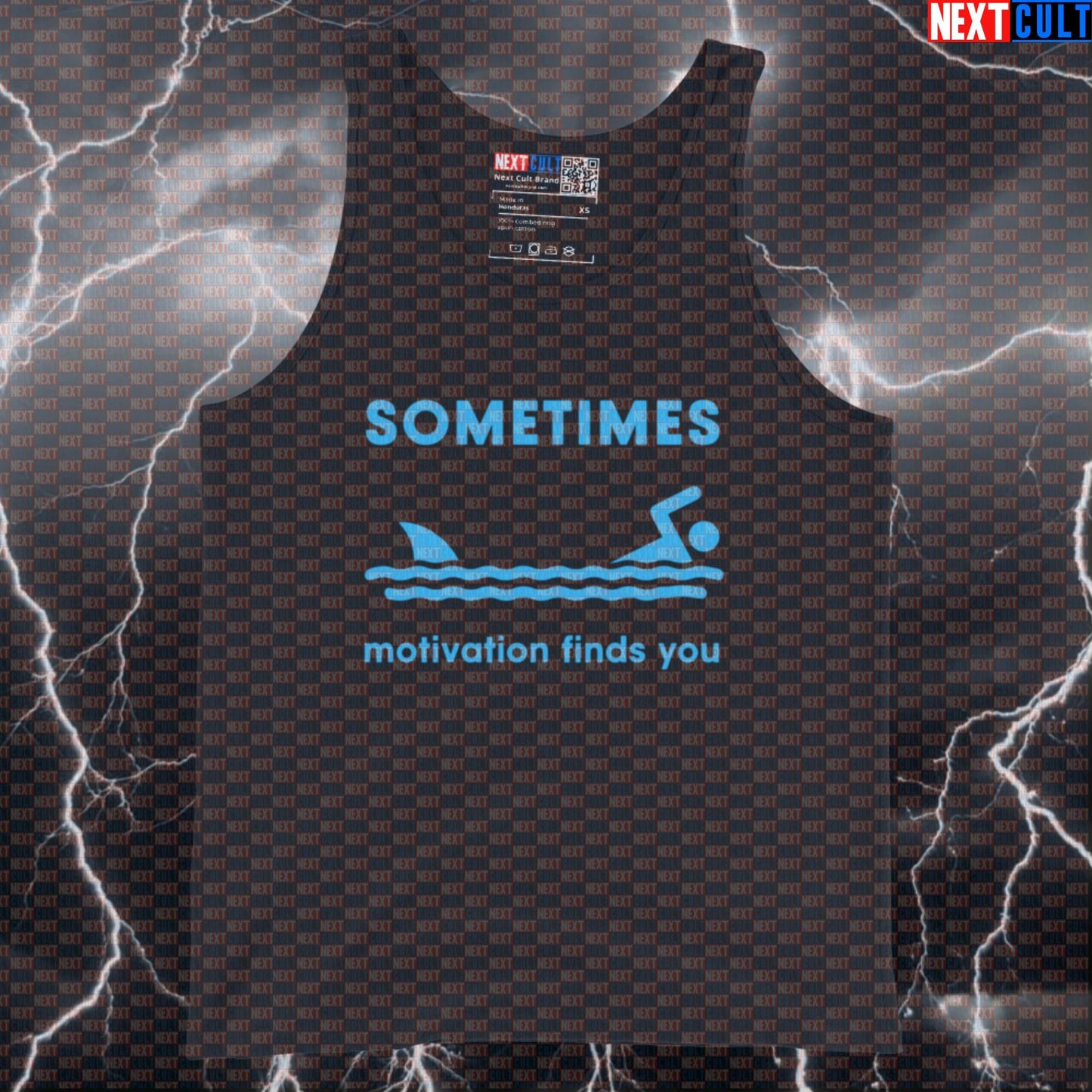 Funny Gym Tank Top with Shark Meme - Motivation Finds You Workout Vest for Cardio & Muscle Shirts Tank Tops Cardio Fitness Gym Swimming Workout Next Cult Brand