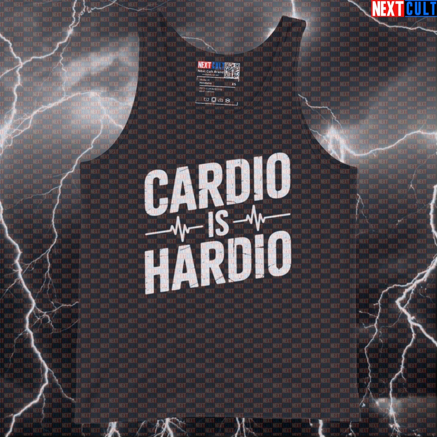 Cardio Is Hardio Funny Gym Tank Top - Workout Meme Vest Muscle Shirt For Strength Athletes Tank Tops Cardio Fitness Gym Workout Next Cult Brand