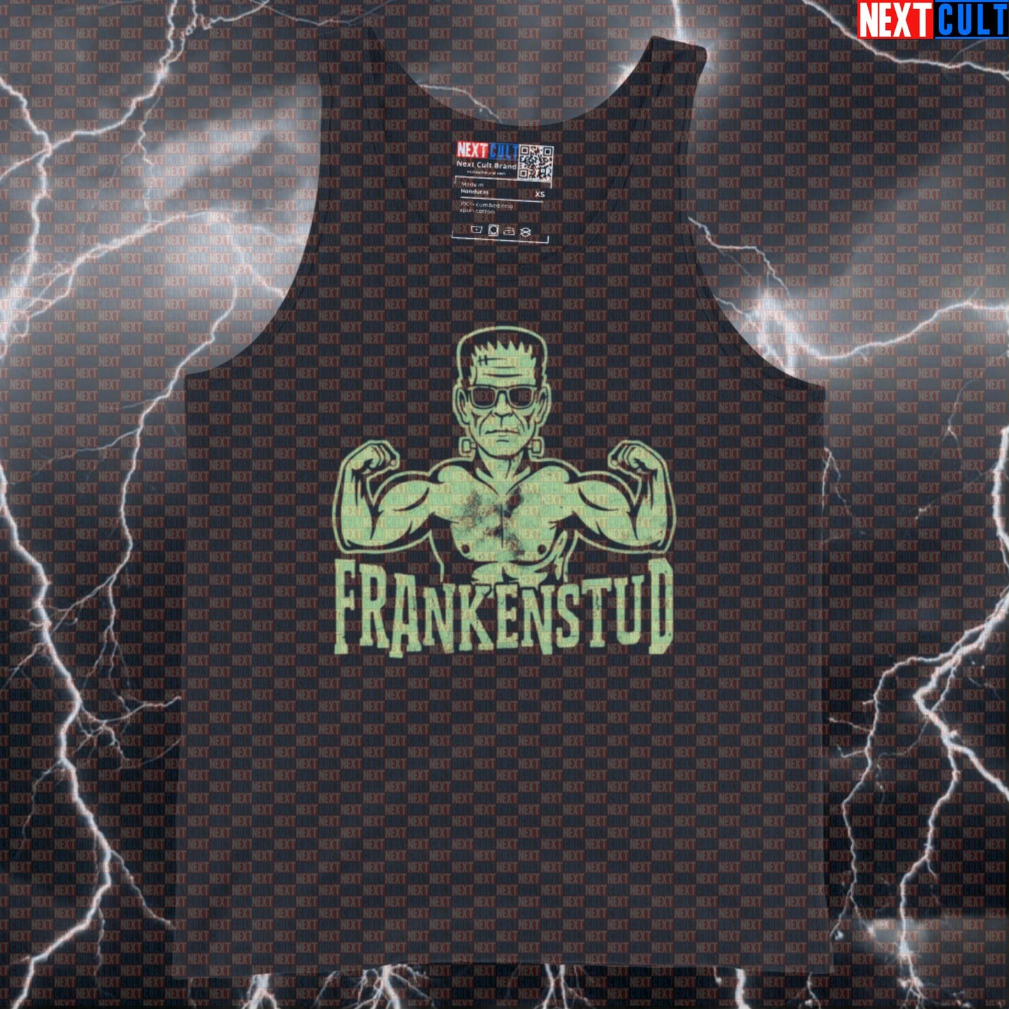 Frankenstud Funny Gym Tank Top - Halloween Bodybuilding Meme Vest Muscle Shirt Bodybuilding Films Fitness Gym Halloween Workout Next Cult Brand