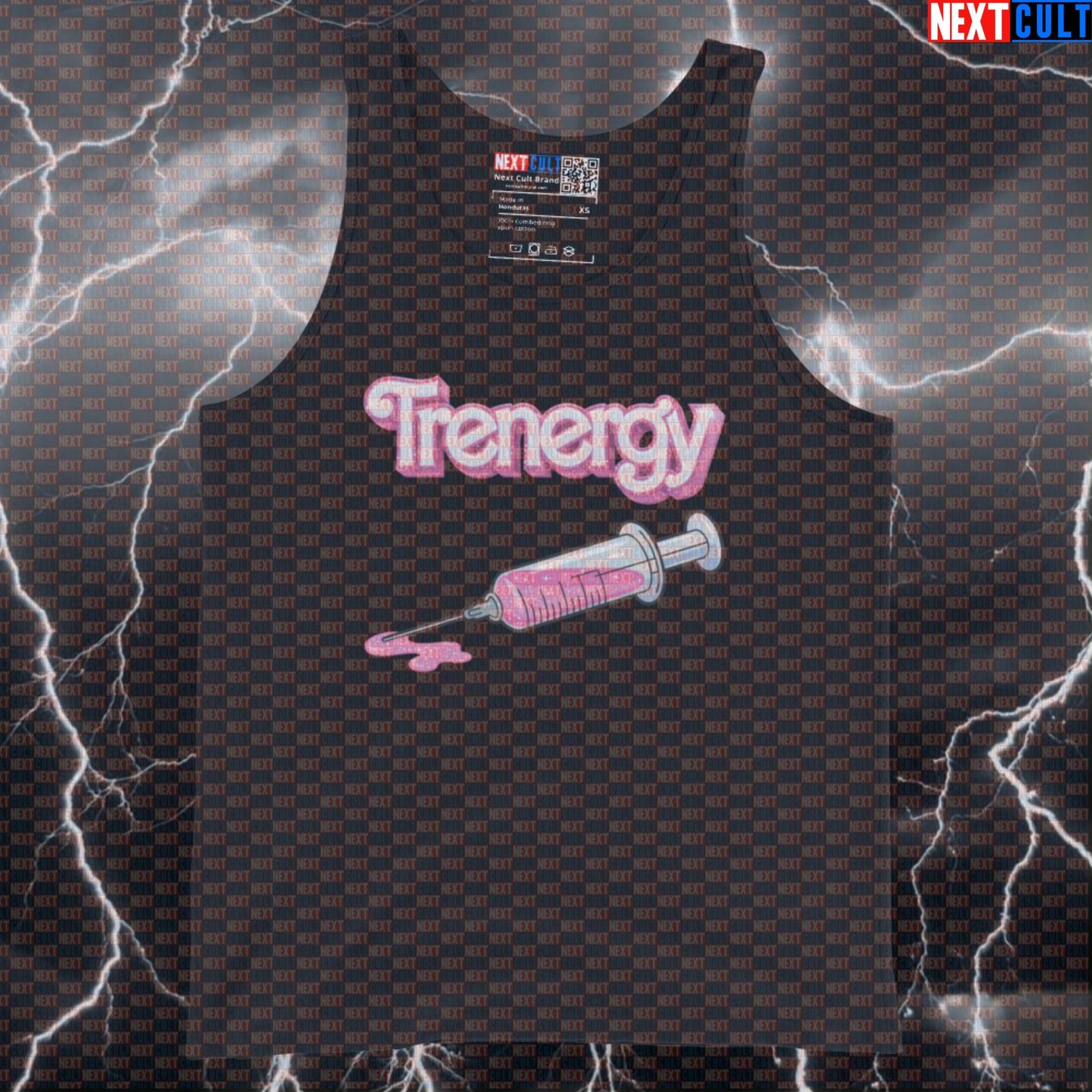 Muscle Tank Top with Trenergy Gym Meme | Funny Workout Tank for Lifters Bodybuilding Films Fitness Gym Ken Steroids Workout Next Cult Brand