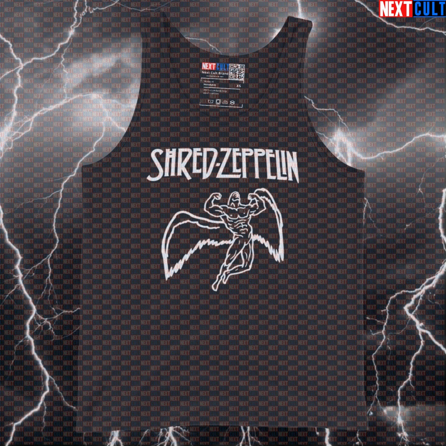 Shred Zeppelin Funny Gym Tank Top - Heavy Metal Muscle Shirt Vest for Lifters & Rock Fans Bodybuilding Fitness Gym Led Zeppelin Rock Music Workout Next Cult Brand