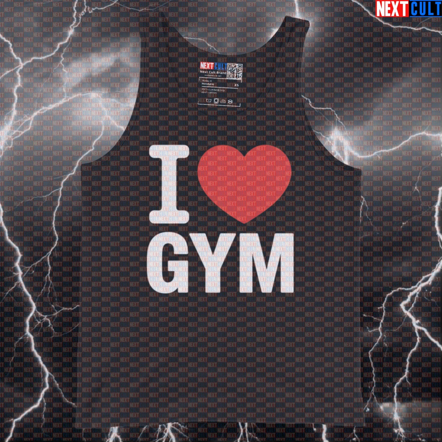 I Love Gym Funny Valentine's Gym Tank Top - Gym Lover Meme Vest Muscle Shirt Bodybuilding Fitness Gym Powerlifting Valentine's Day Workout Next Cult Brand