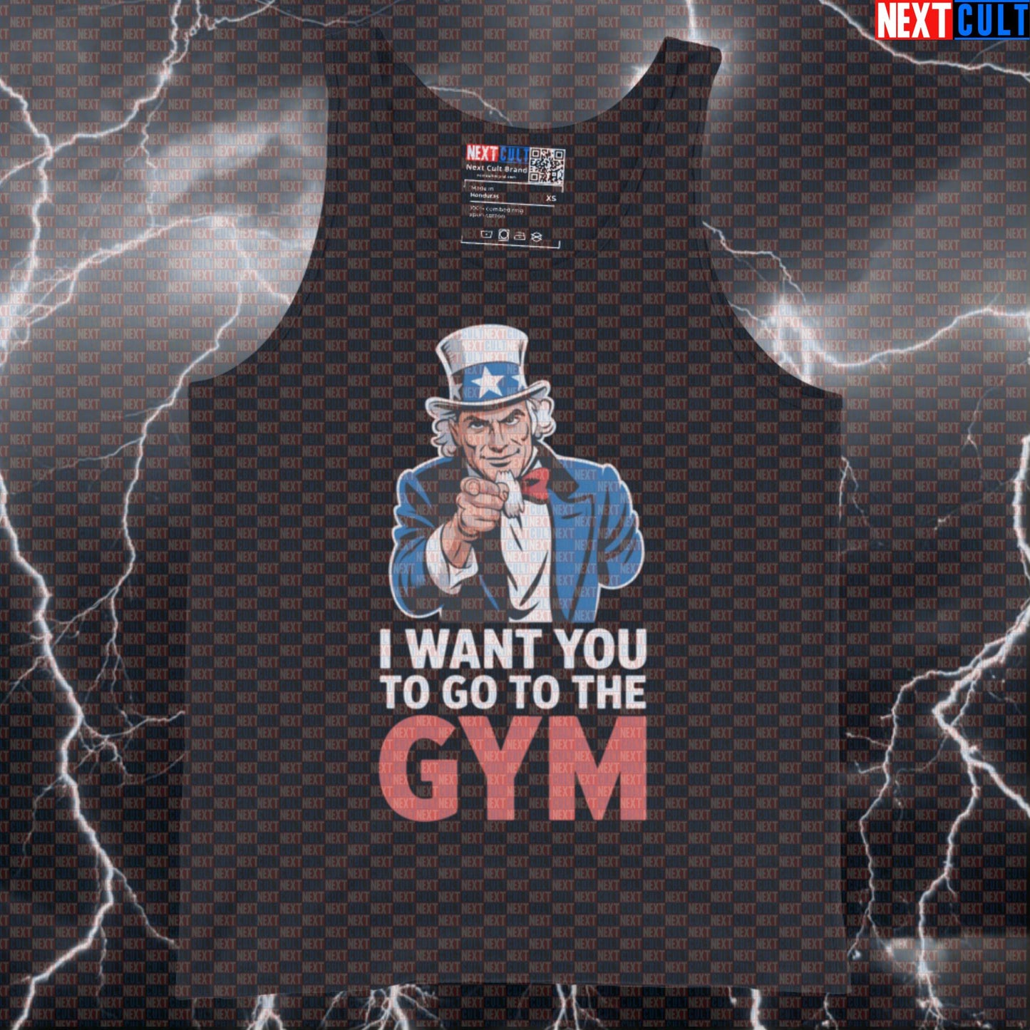 I Want You To Go To The Gym Funny Gym Tank Top - Patriotic Uncle Sam Vest Muscle Shirt 4th of July Bodybuilding Fitness Gym Powerlifting Uncle Sam Workout Next Cult Brand