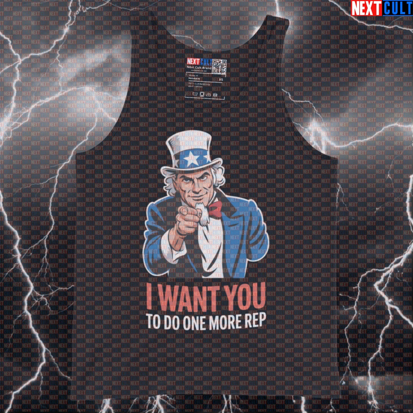 I Want You To Do One More Rep Funny Gym Tank Top - Uncle Sam Patriotic Vest Muscle Shirt 4th of July Bodybuilding Fitness Gym Uncle Sam Workout Next Cult Brand