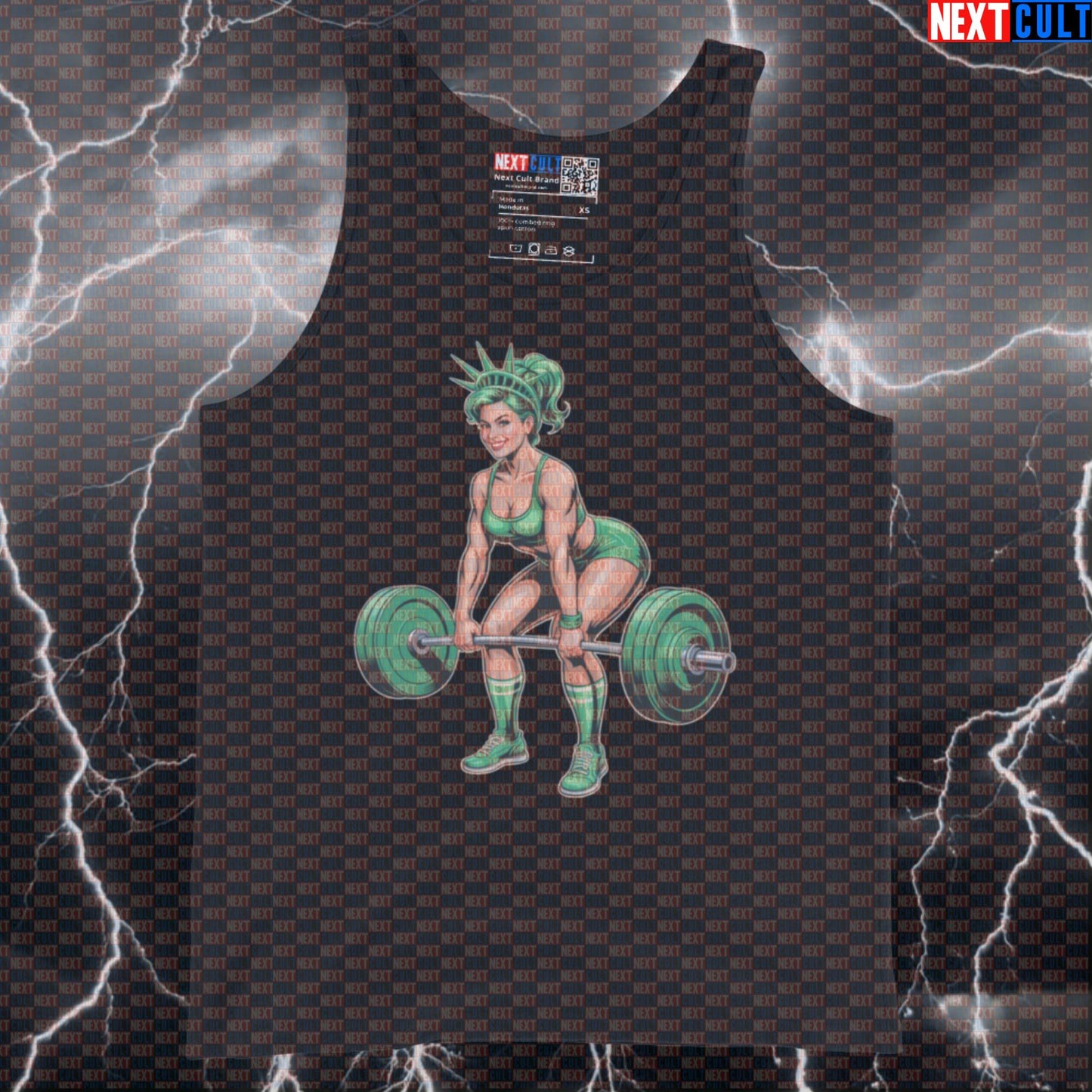 Funny Patriotic Deadlift Gym Tank Top - Statue Of Liberty 4th Of July Meme Vest Muscle Shirt 4th of July Bodybuilding Fitness Gym Leg Day Powerlifting Statue of Liberty Workout Next Cult Brand