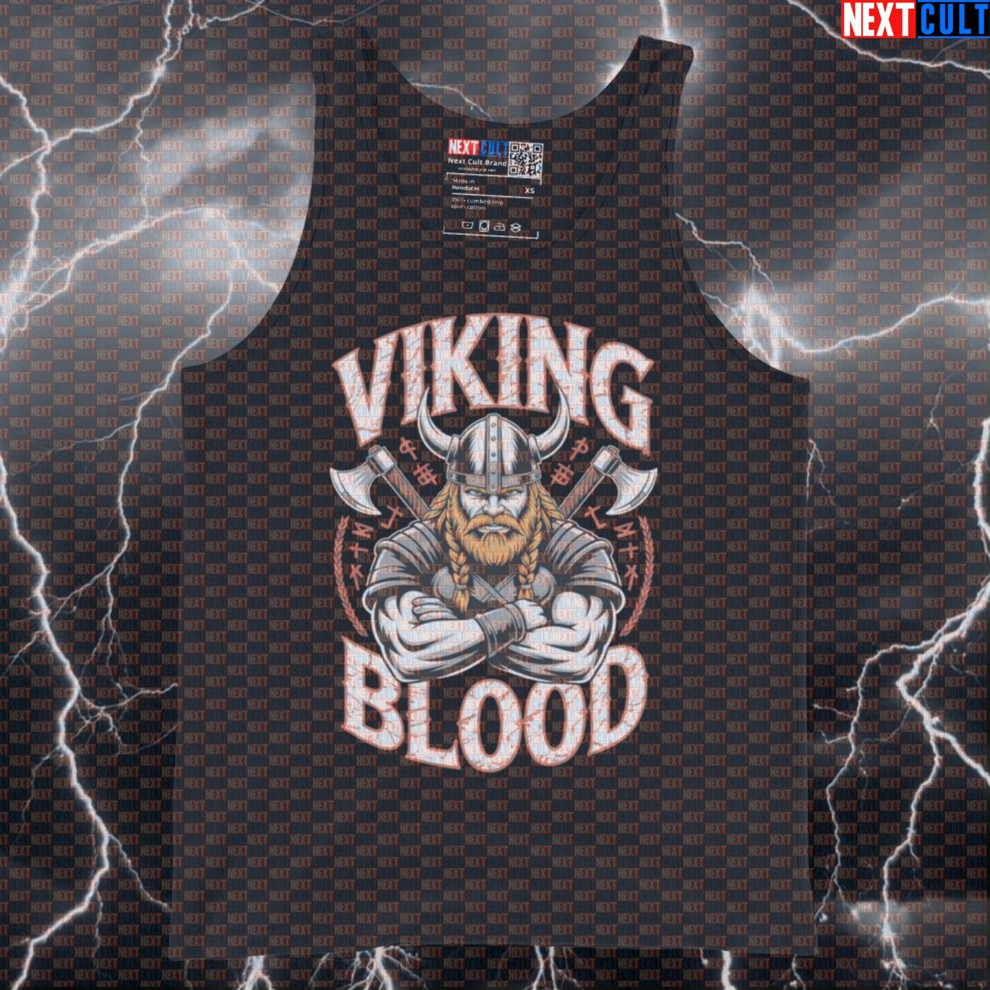 Viking Blood Funny Gym Tank Top - Norse Warrior Vest Muscle Shirt For Athletic Lifters Bodybuilding Fitness Gym Vikings Workout Next Cult Brand
