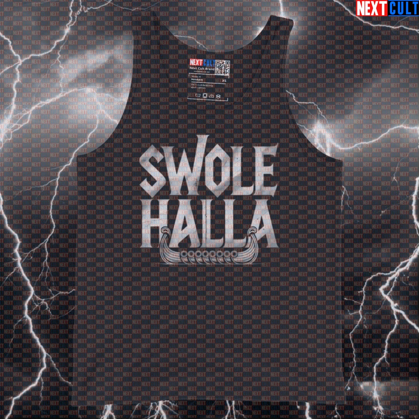Swolehalla Funny Gym Tank Top - Viking Norse Workout Meme Vest Muscle Shirt Bodybuilding Fitness Gym Vikings Workout Next Cult Brand