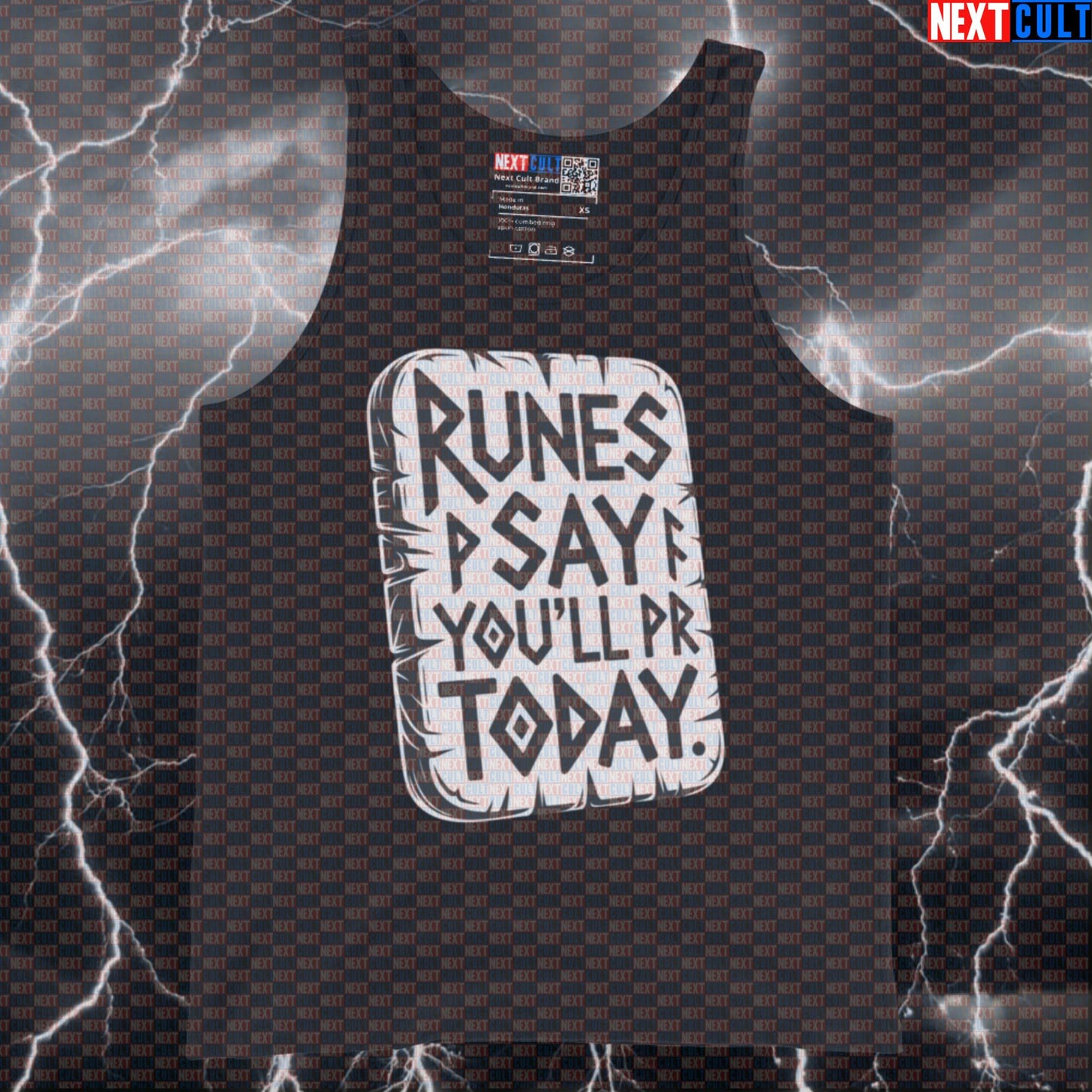 Funny Viking Gym Tank Top – Runes Say You'll PR Today Norse Workout Muscle Shirt Bodybuilding Fitness Gym Powerlifting Vikings Workout Next Cult Brand