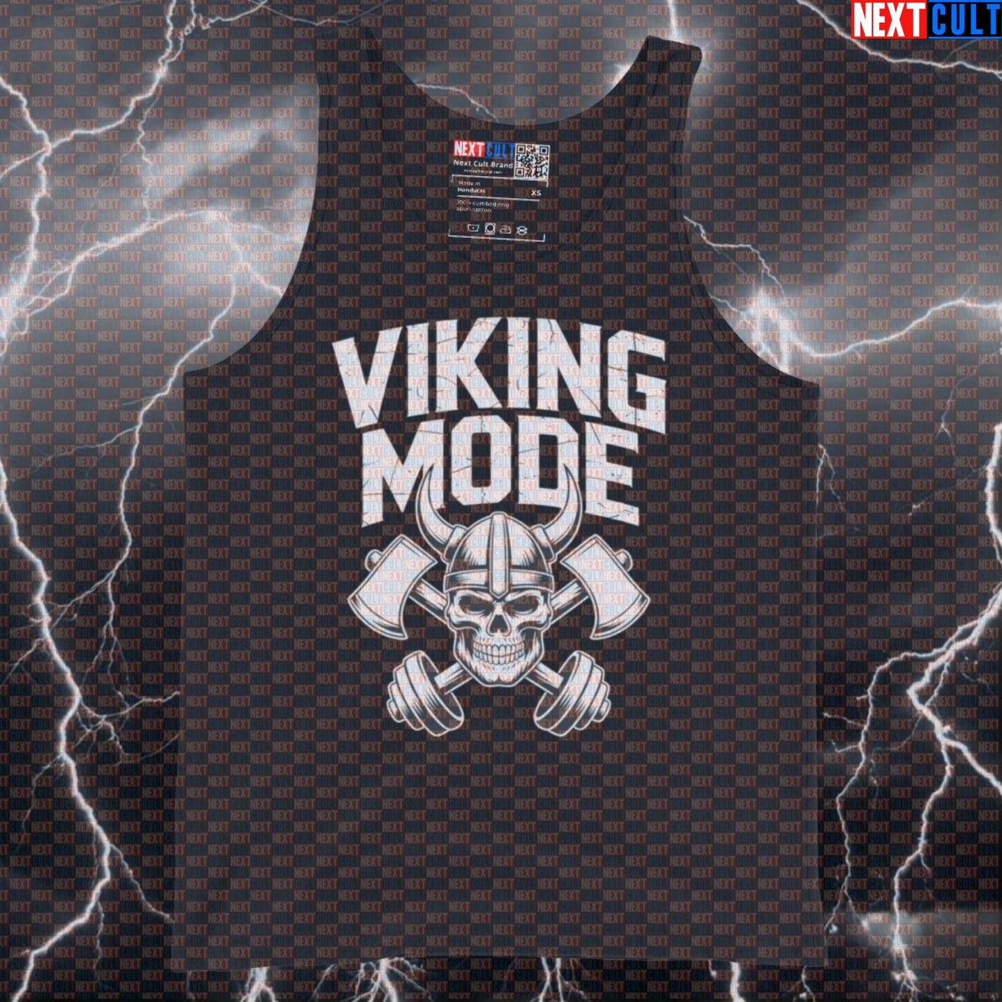 Viking Mode Funny Gym Tank Top - Norse Workout Vest, Muscle Shirt for Lifters & Gymbros Bodybuilding Fitness Gym Powerlifting Vikings Workout Next Cult Brand