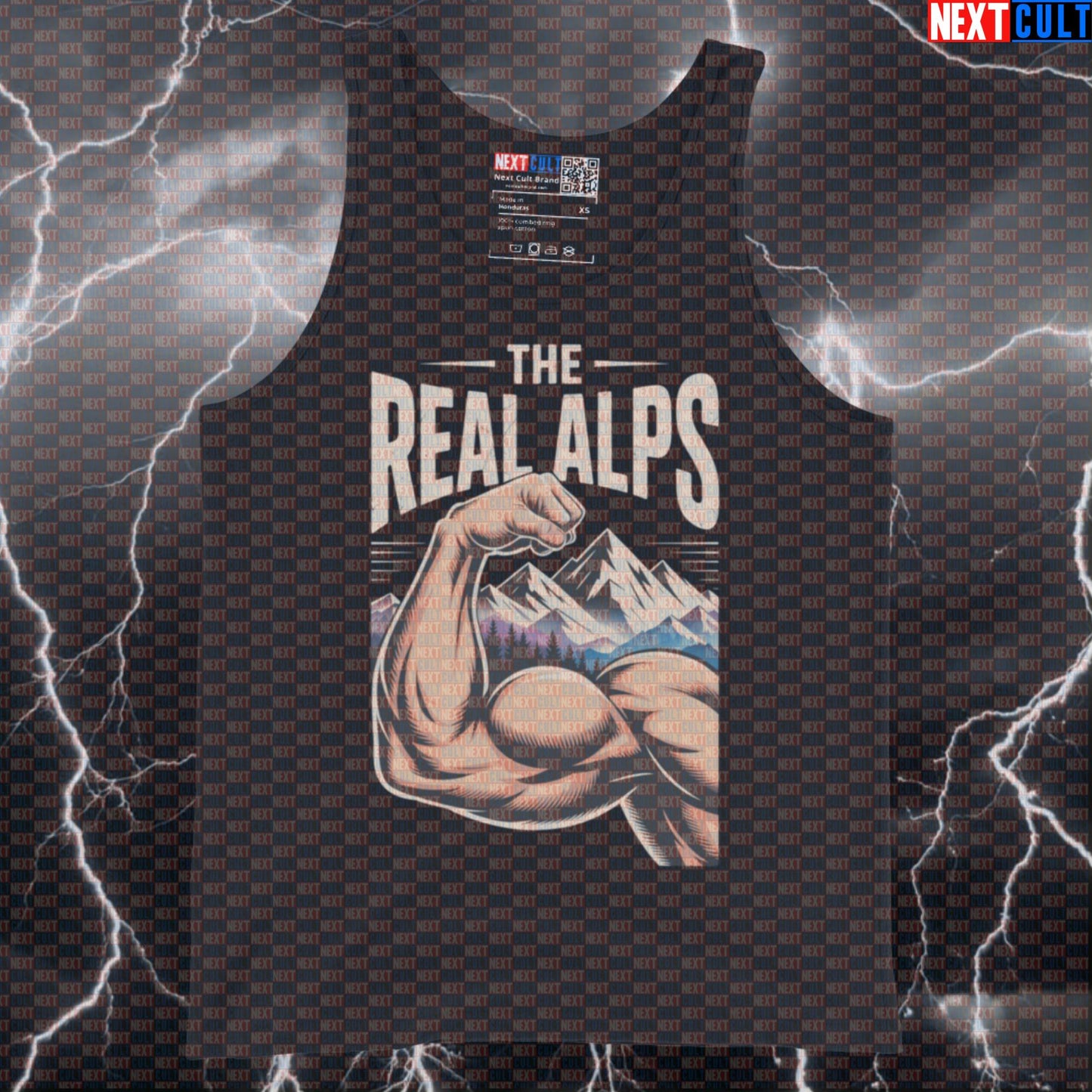 The Real Alps Muscle Mountain Funny Gym Tank Top - Muscle Peak Vest Athletic Shirt Tank Tops Next Cult Brand