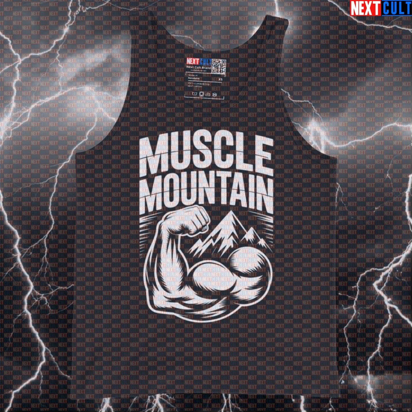 Muscle Mountain Funny Gym Tank Top - Bicep Mountain Meme Vest Muscle Shirt For Bodybuilders Tank Tops Next Cult Brand