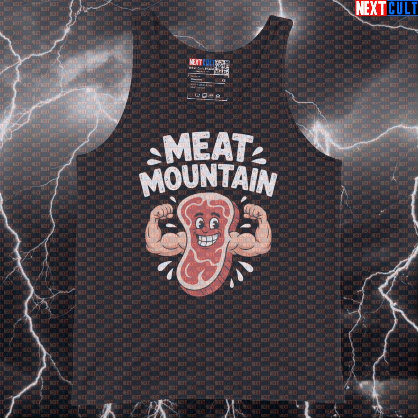 Meat Mountain Funny Gym Tank Top - Gymbro Muscle Shirt Vest For Lifters & Gains Tank Tops Bodybuilding Fast Food Fitness Gym Workout Next Cult Brand