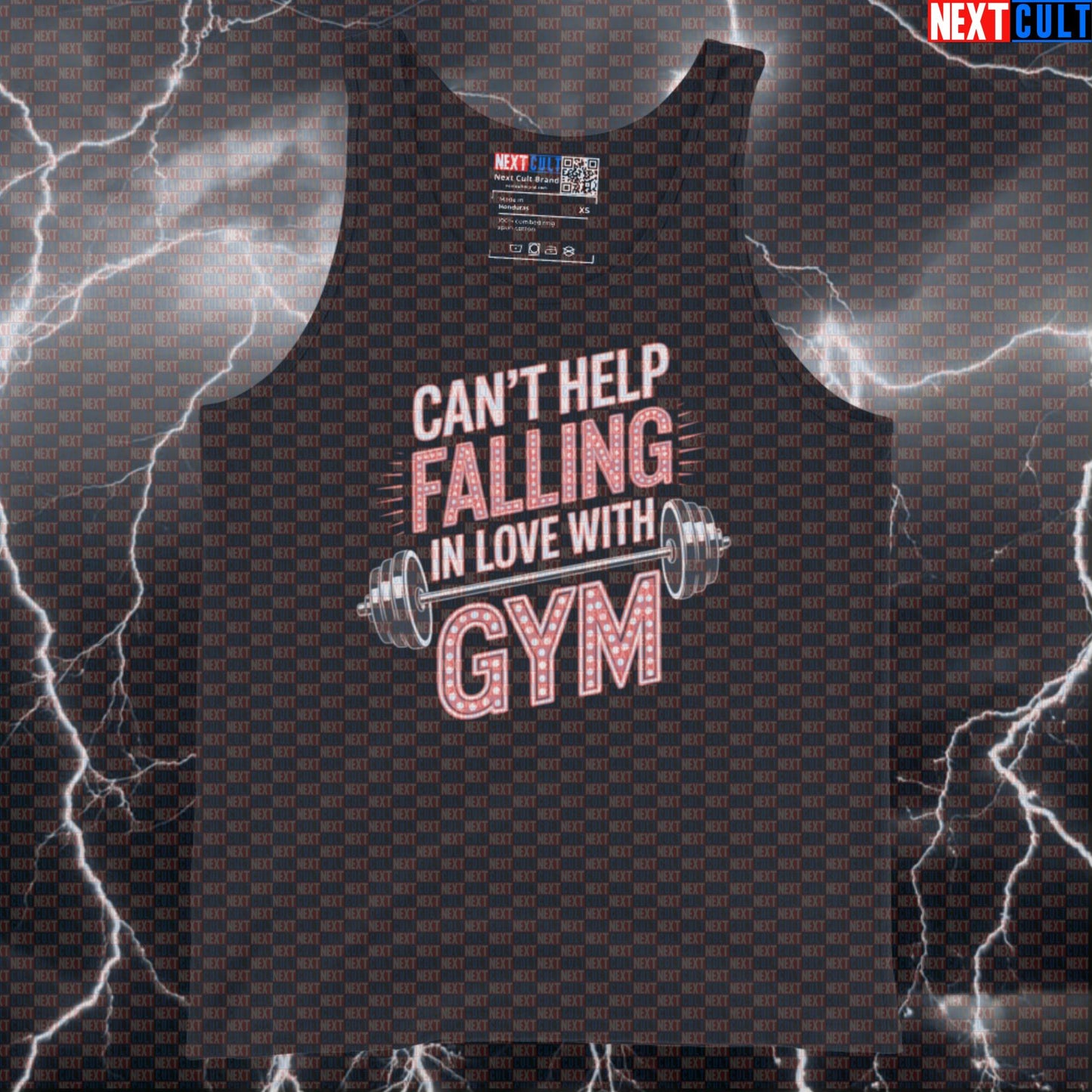 Can't Help Falling In Love With Gym Funny Tank Top - Elvis Presley Gym Meme Vest Muscle Shirt Tank Tops Bodybuilding Elvis Presley Fitness Gym Powerlifting Rock Music Valentine's Day Workout Next Cult Brand