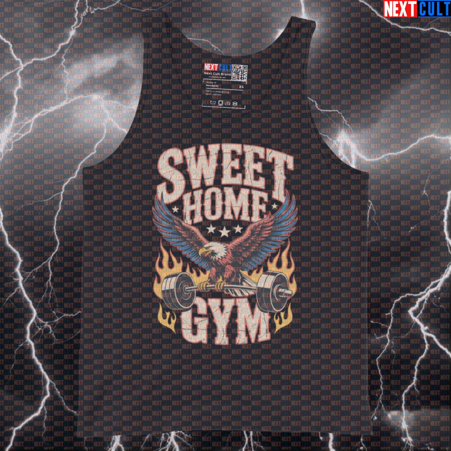 Funny Gym Tank Top | Lynyrd Skynyrd Sweet Home Gym Patriotic Muscle Shirt for Lifters & America Workout Vest Tank Tops 4th of July Bodybuilding Fitness Gym Home Gym Lynyrd Skynyrd Powerlifting Rock Music Workout Next Cult Brand