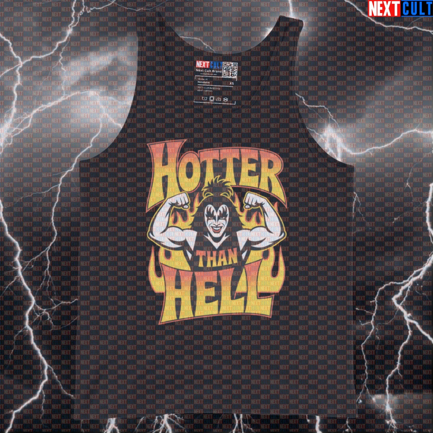 Hotter Than Hell Funny Gym Tank Top - KISS Rock Music Vest Muscle Shirt For Athletes Tank Tops Bodybuilding Fitness Gym KISS Rock Music Workout Next Cult Brand