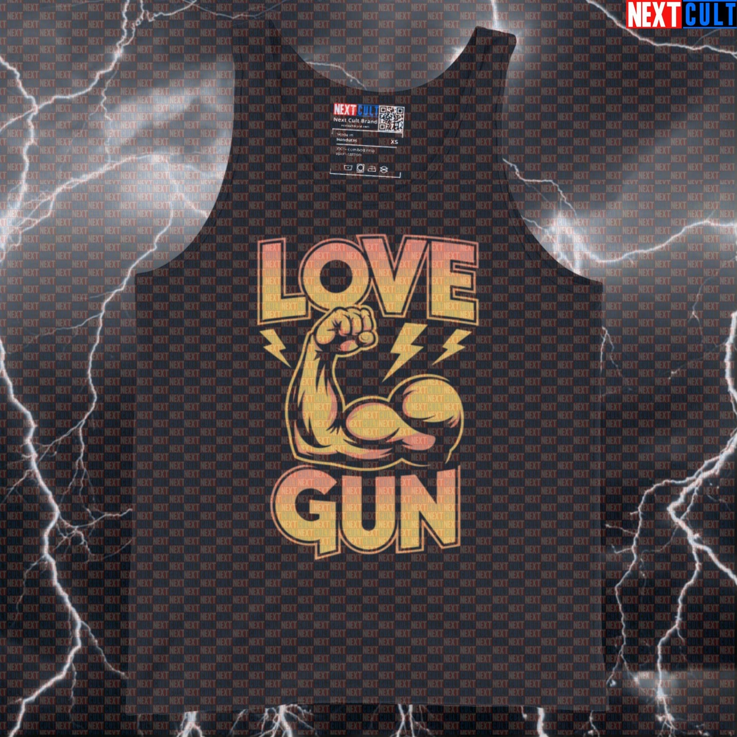 Love Gun Big Biceps Funny Gym Tank Top - KISS Rock Music Vest Muscle Shirt For Lifters Tank Tops Bodybuilding Fitness Gym KISS Rock Music Workout Next Cult Brand