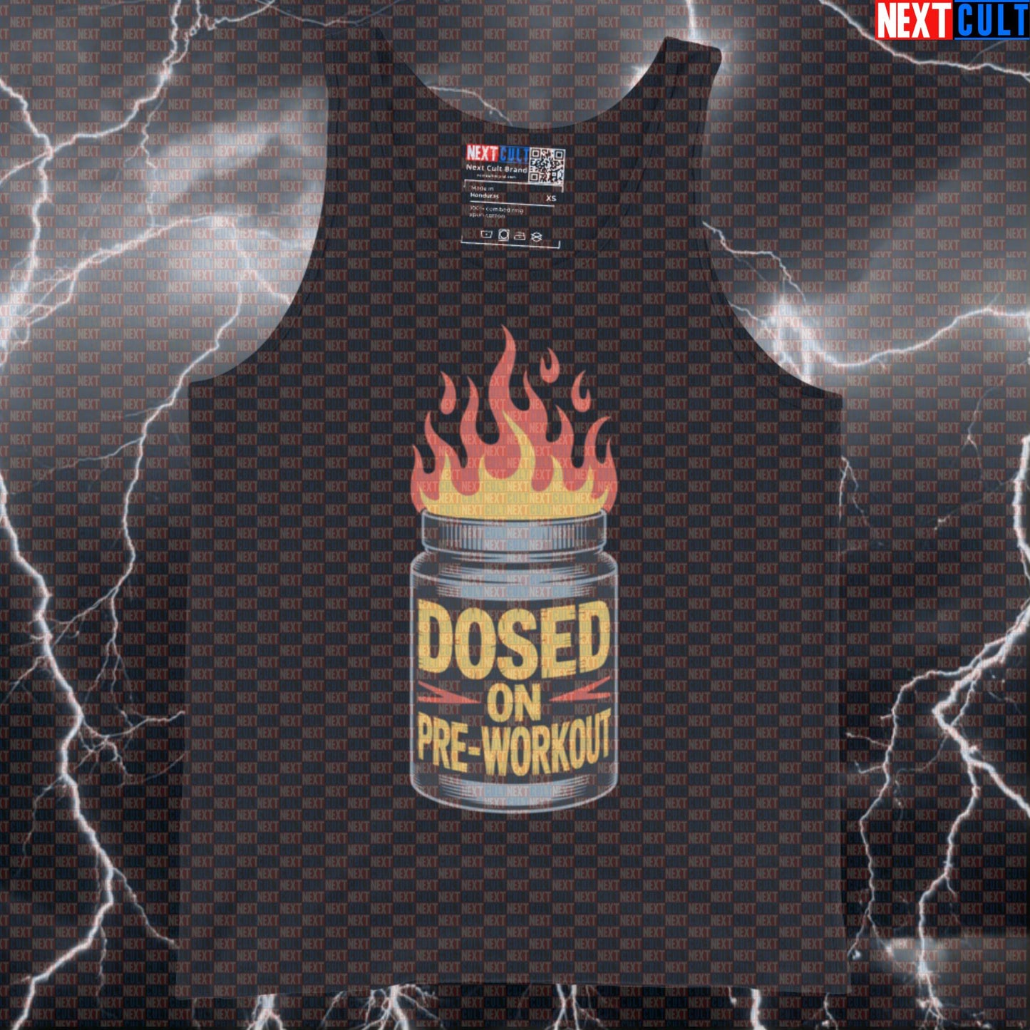 Dosed On Preworkout Funny Gym Tank Top - Red Hot Chili Peppers Meme Vest Muscle Shirt Tank Tops Bodybuilding Fitness Gym Powerlifting Red Hot Chili Peppers Rock Music Workout Next Cult Brand