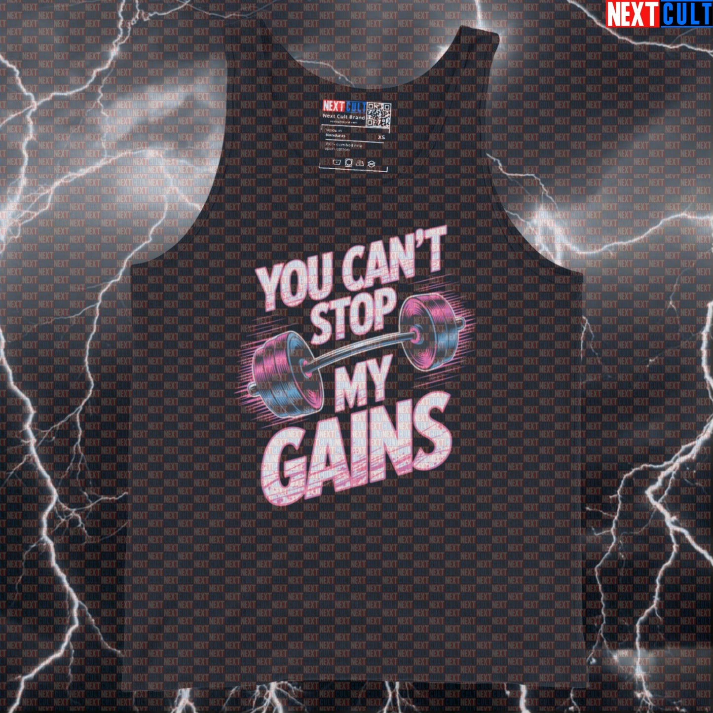 You Can't Stop My Gains Funny Gym Tank Top - Heavy Metal Muscle Shirt Twisted Sister Meme Vest Tank Tops Bodybuilding Fitness Gym Rock Music Twisted Sister Workout Next Cult Brand