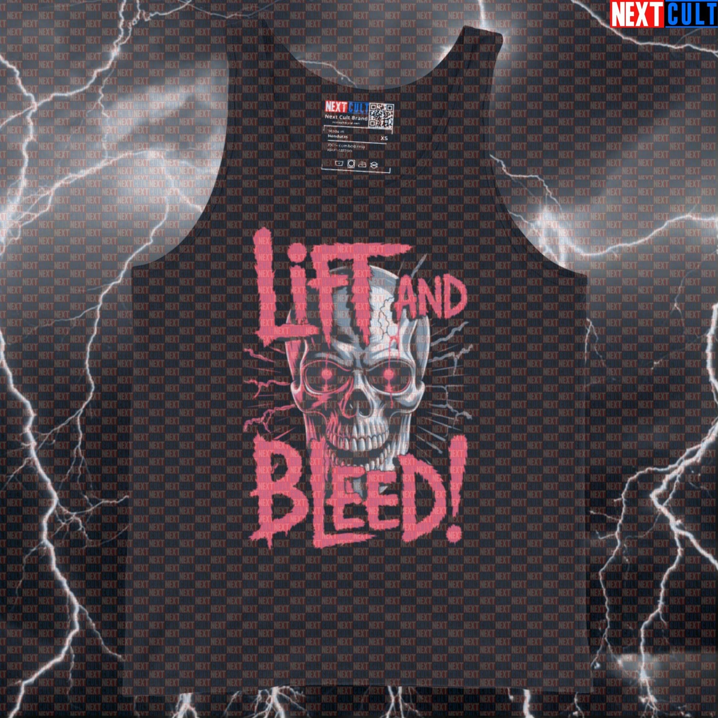 Lift And Bleed Funny Gym Tank Top - Heavy Metal Workout Vest Muscle Shirt For Powerlifters Tank Tops Bodybuilding Fitness Gym Powerlifting Rock Music Slipknot Workout Next Cult Brand