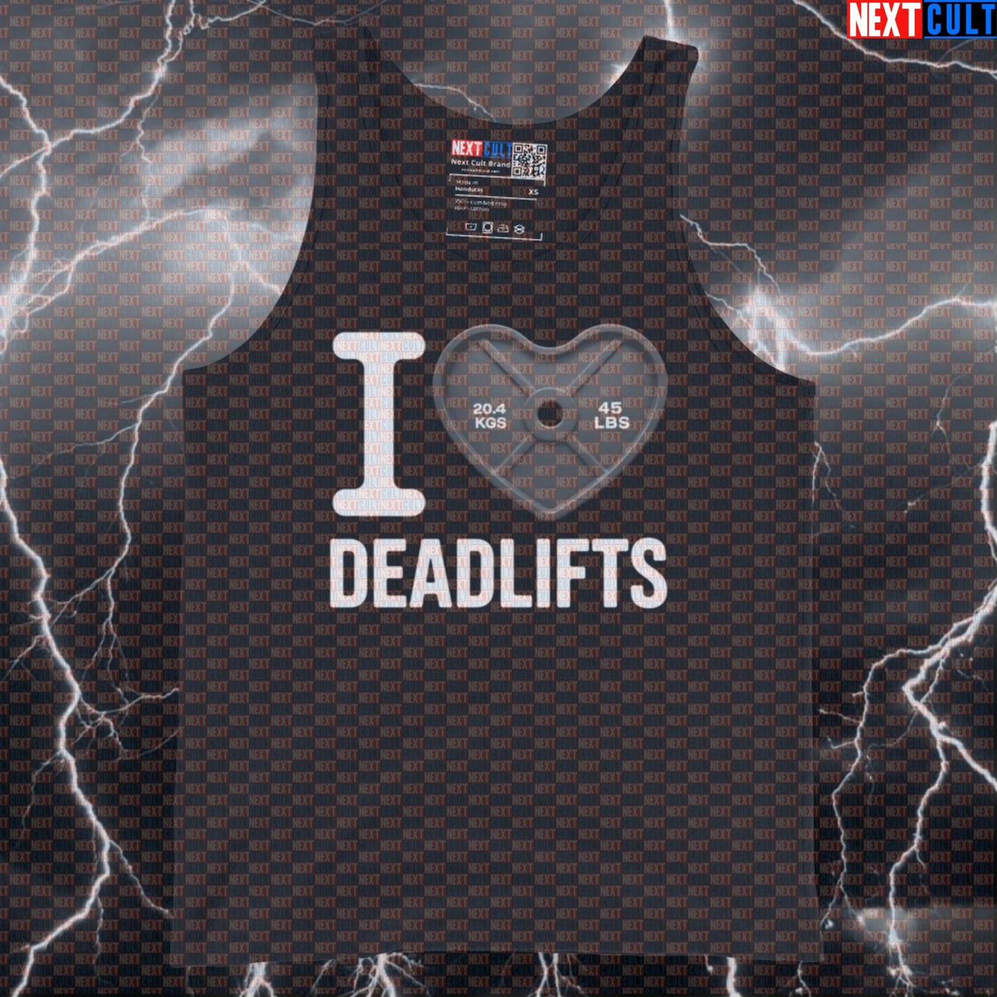 I Love Deadlifts Gym Tank Top | Valentine's Heart Weight Plate Funny Workout Muscle Shirt Tank Tops Bodybuilding Fitness Gym Leg Day Powerlifting Valentine's Day Workout Next Cult Brand