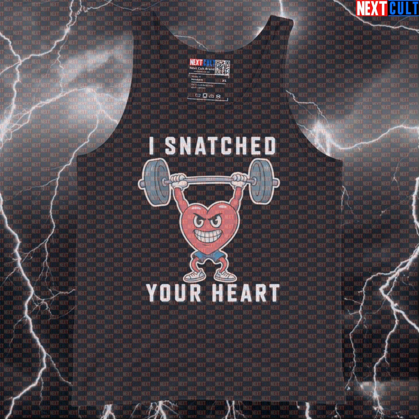 I Snatched Your Heart Funny Valentine's Gym Tank Top - Olympic Weightlifting Meme Muscle Shirt Tank Tops Fitness Gym Olympic Weightlifting Valentine's Day Workout Next Cult Brand