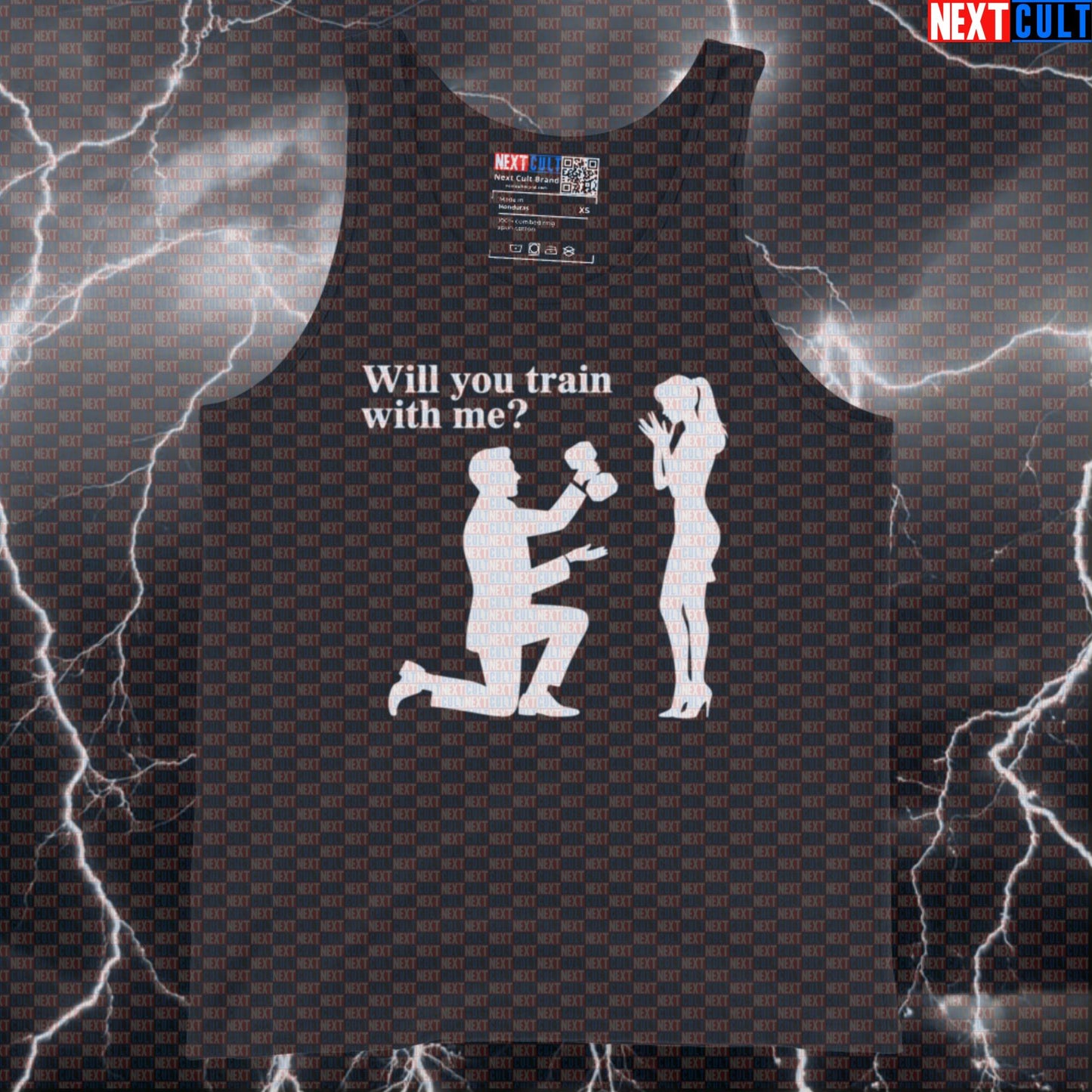 Will You Train With Me Funny Gym Proposal Tank Top - Valentine's Day Workout Vest Muscle Shirt Tank Tops Bodybuilding Fitness Gym Powerlifting Valentine's Day Workout Next Cult Brand