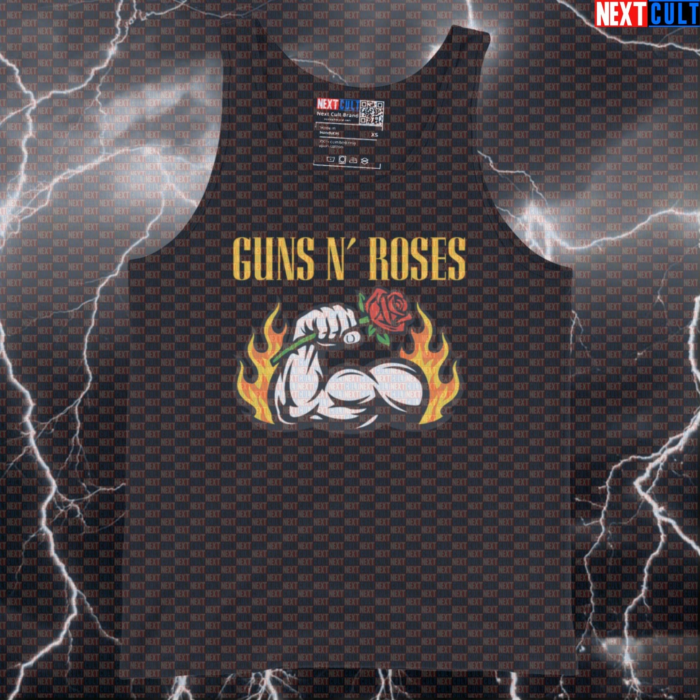 Big Guns Rock Gym Tank Top Funny Workout Muscle Shirt for Lifters Who Love Rock Music and Big Arms Tank Tops Bodybuilding Fitness Guns N' Roses Gym Rock Music Workout Next Cult Brand