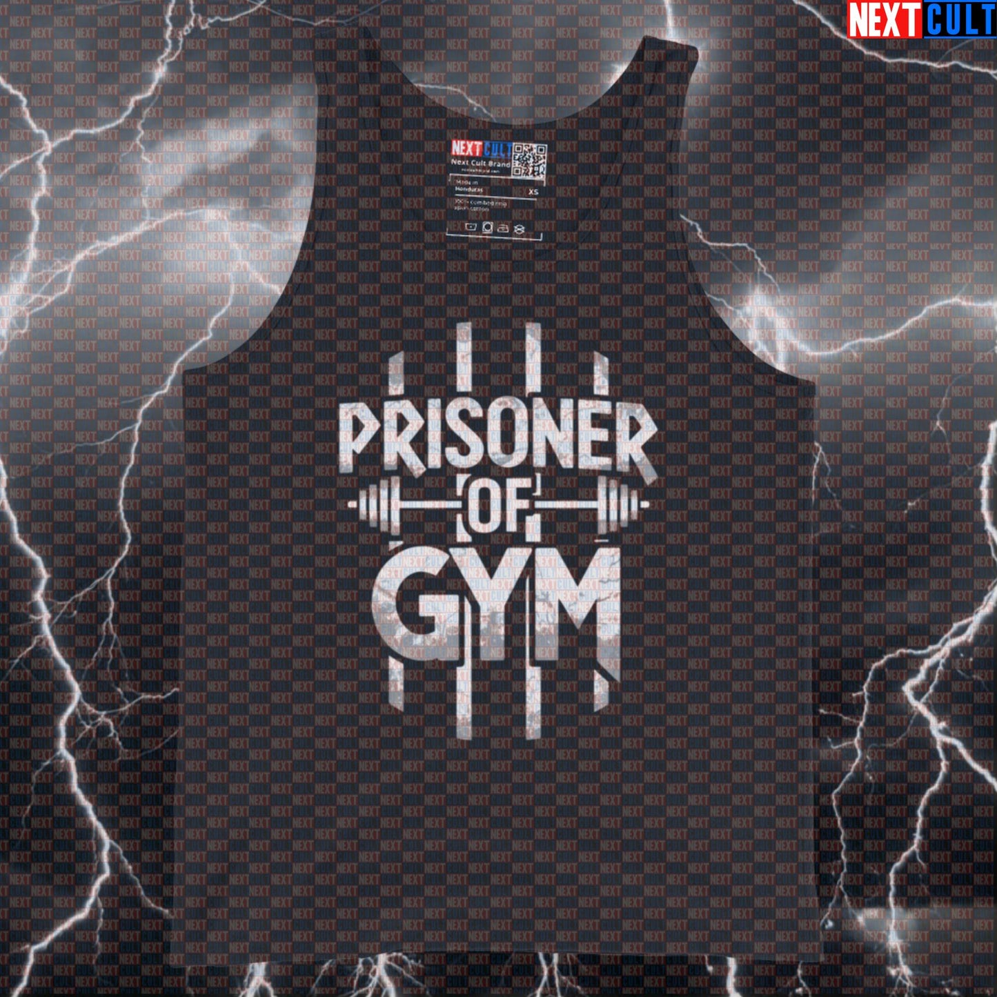 Prisoner of Gym Heavy Metal Funny Gym Tank Top Vest Muscle Shirt for Lifters, Gains & Workout Parody Metalhead Fitness Fans Tank Tops Bodybuilding Fitness Gym Iron Maiden Powerlifting Rock Music Workout Next Cult Brand