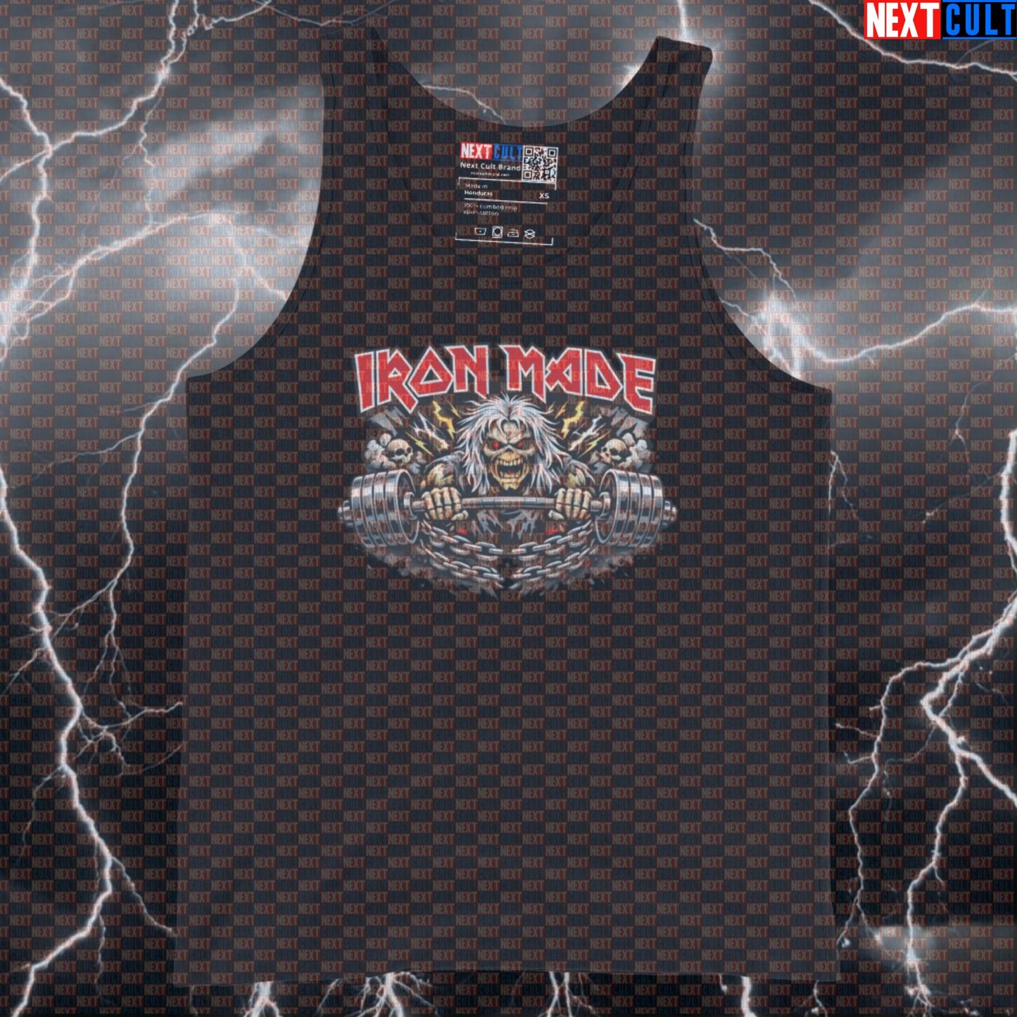 Iron Made Heavy Metal Made by Iron Funny Gym Tank Top for Bodybuilding, Powerlifting, Fitness & Meme-Loving Lifters Tank Tops Fitness Gym Iron Maiden Powerlifting Rock Music Workout Next Cult Brand