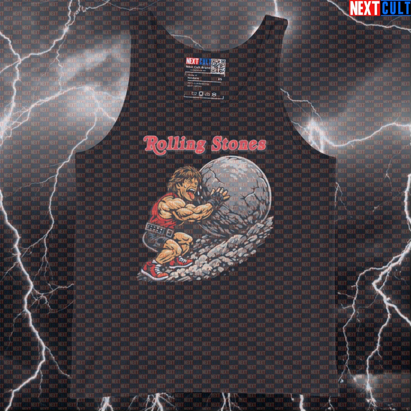 Rolling Stones Strongman Atlas Stone Funny Gym Tank Top for Powerlifting, Bodybuilding, Fitness & Meme-Loving Lifters Fitness Gym Rock Music Strongman The Rolling Stones Workout Next Cult Brand