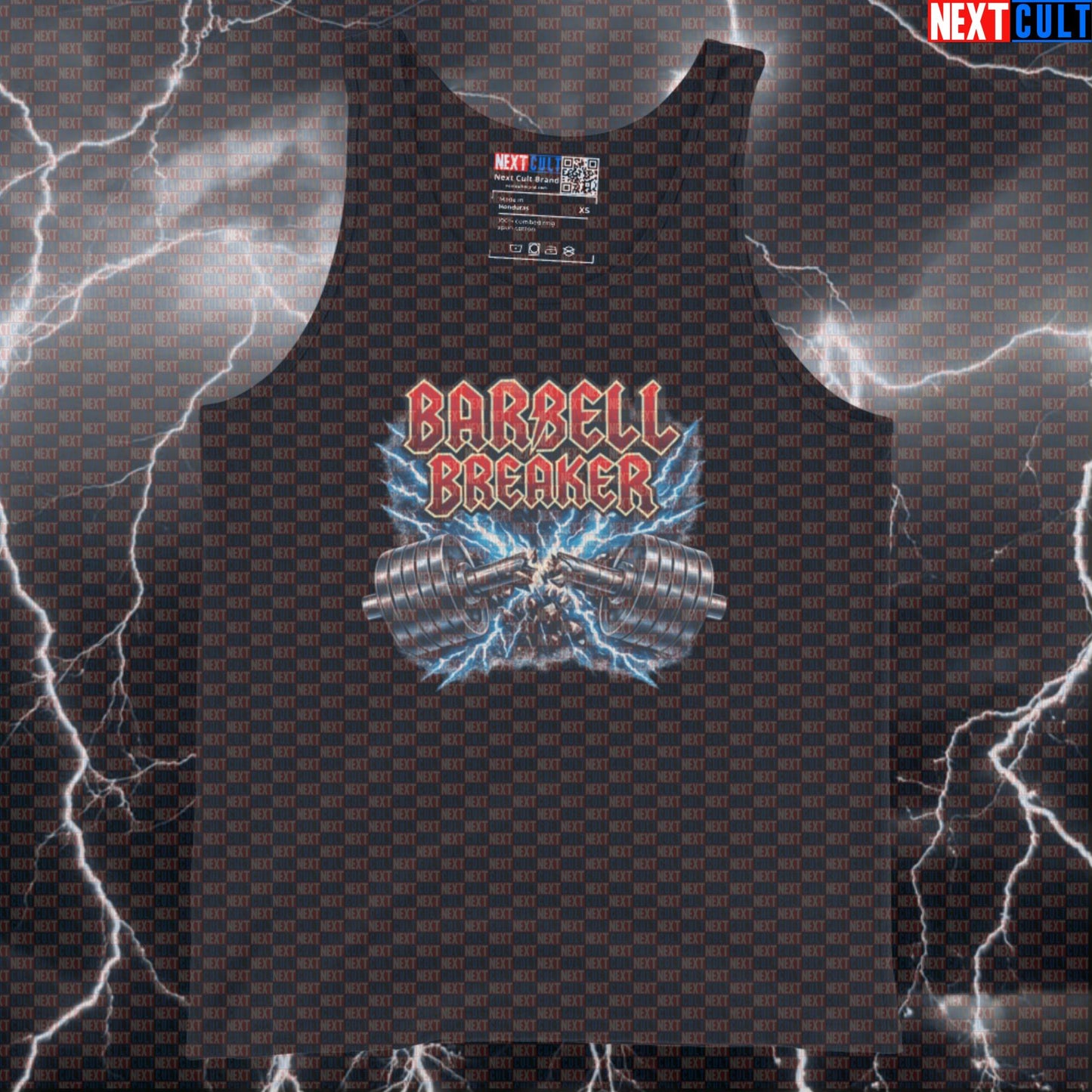 Barbell Breaker Funny Gym Tank Top Heavy Metal Workout Tank Bar Breaker Lifting Meme Muscle Shirt Tank Tops AC/DC Bodybuilding Fitness Gym Powerlifting Rock Music Workout Next Cult Brand