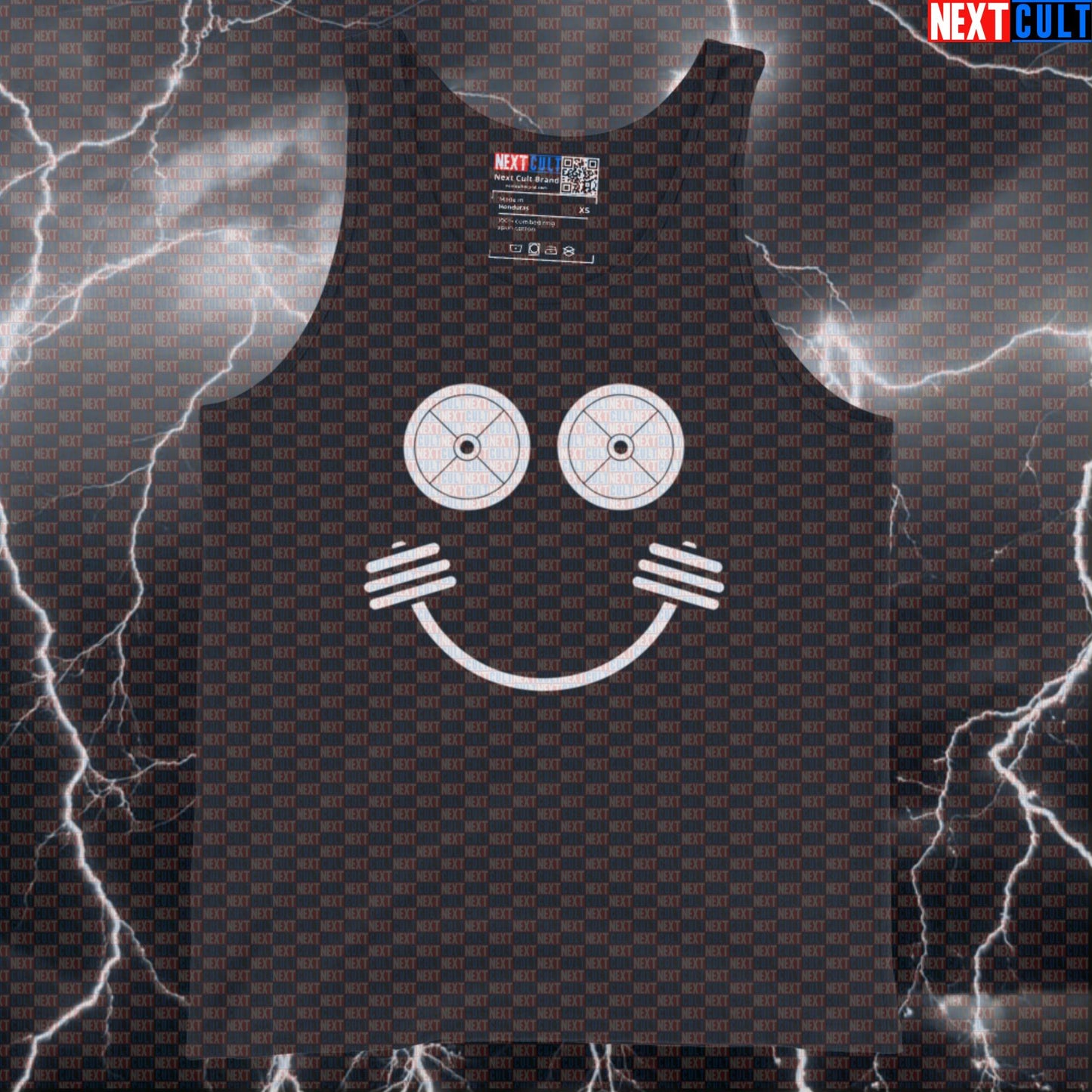 Gym Makes Me Happy Funny Gym Tank Top Smiley Face Muscle Shirt Athletic Vest Top Tank Tops Bodybuilding Fitness Gym Powerlifting Workout Next Cult Brand