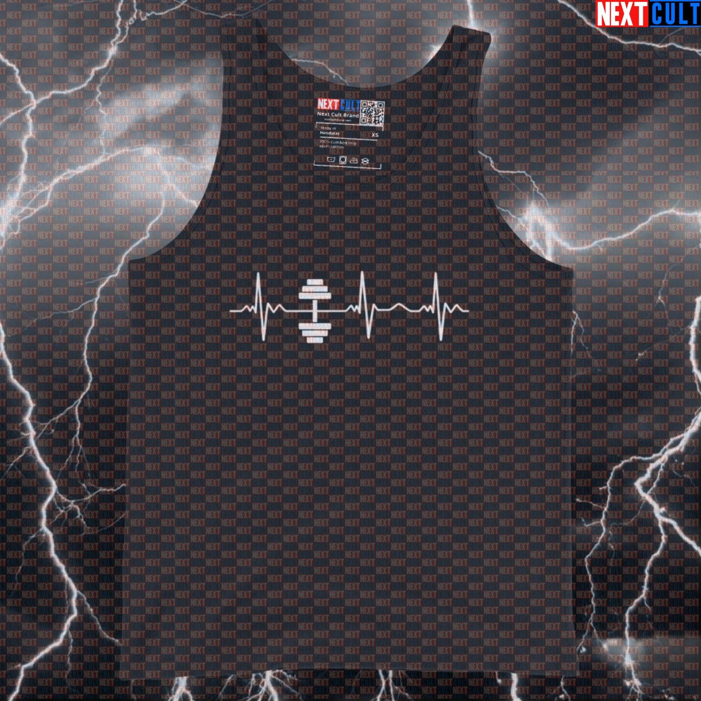 Dumbbell Heartbeat Funny Gym Tank Top Muscle Shirt Athletic Vest for Lifters Fitness Fans Tank Tops Bodybuilding Fitness Gym Workout Next Cult Brand