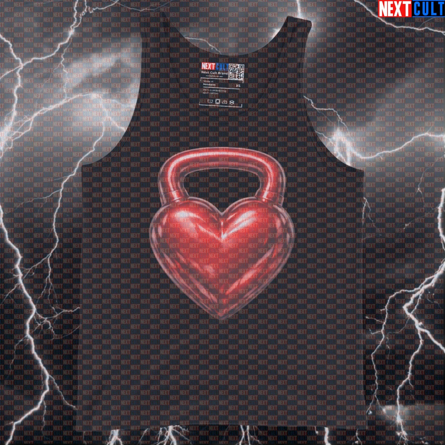 Heart Shaped Kettlebell Valentine’s Day Gym Tank Top for Kettlebell Workouts and Fitness Lovers Tank Tops Fitness Gym Kettlebell Valentine's Day Workout Next Cult Brand