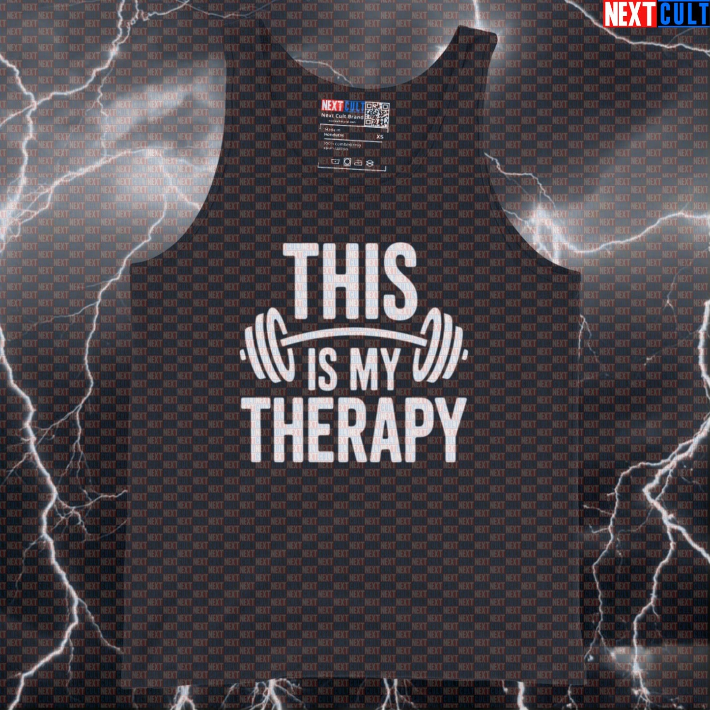 This Is My Therapy Funny Gym Tank Top Muscle Shirt Athletic Vest for Lifters Workout Motivation Bodybuilding Fitness Gym Powerlifting Workout Next Cult Brand