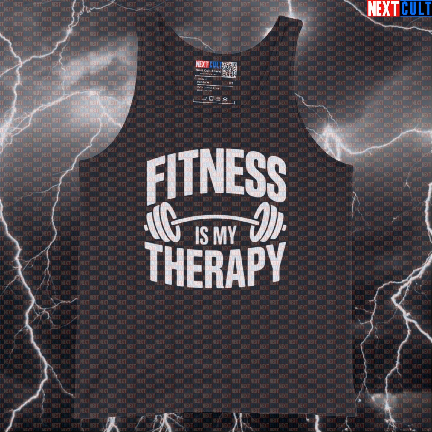 Fitness Is My Therapy Funny Gym Tank Top – Workout Fitness Lifting Bodybuilding Powerlifting Meme Muscle Shirt Tank Tops Bodybuilding Fitness Gym Powerlifting Workout Next Cult Brand