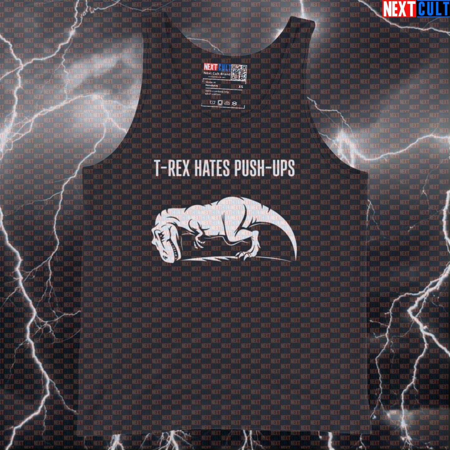 T-Rex Hates Push Ups Funny Gym Tank Top Muscle Shirt Athletic Vest for Calisthenics Workout Fans Bodybuilding Calisthenics Fitness Gym Workout Next Cult Brand