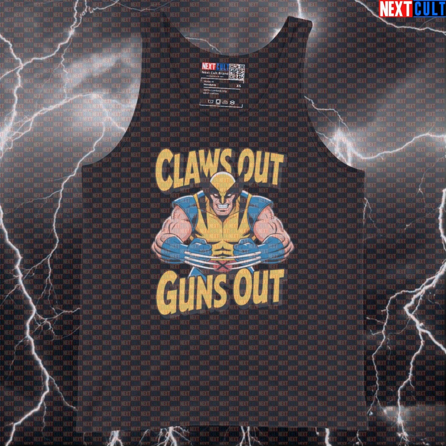 Claws Out Guns Out Wolverine Funny Gym Tank Top Muscle Shirt Athletic Vest for X-Men Fans and Lifters Tank Tops Next Cult Brand