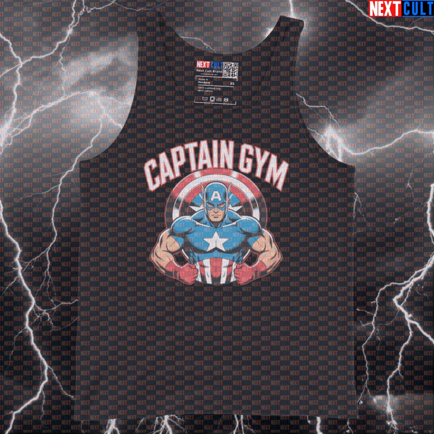 Captain Gym Funny Gym Tank Top Muscle Shirt Athletic Vest for Lifters Superhero Workout Fans Tank Tops Next Cult Brand