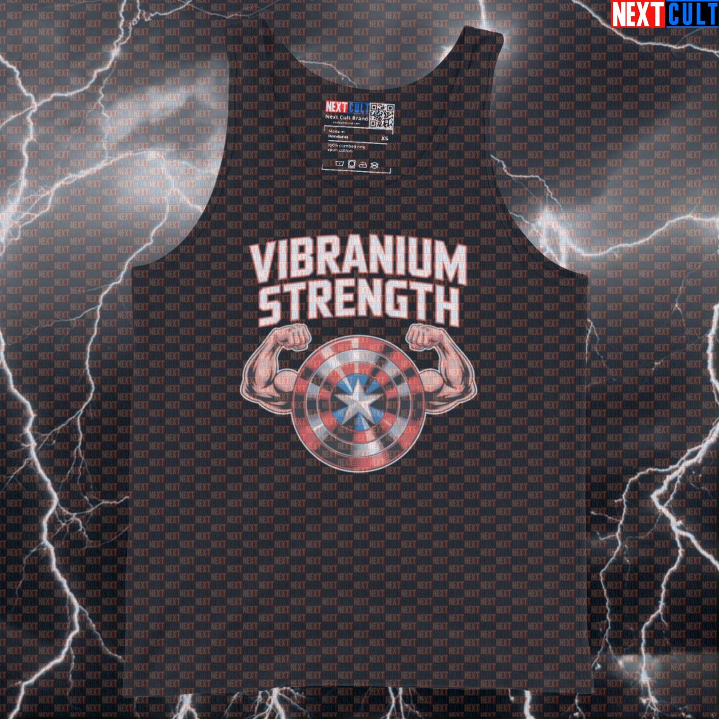 Vibranium Strength Funny Gym Tank Top Muscle Shirt Athletic Vest for Lifters Captain America Fans Tank Tops Next Cult Brand