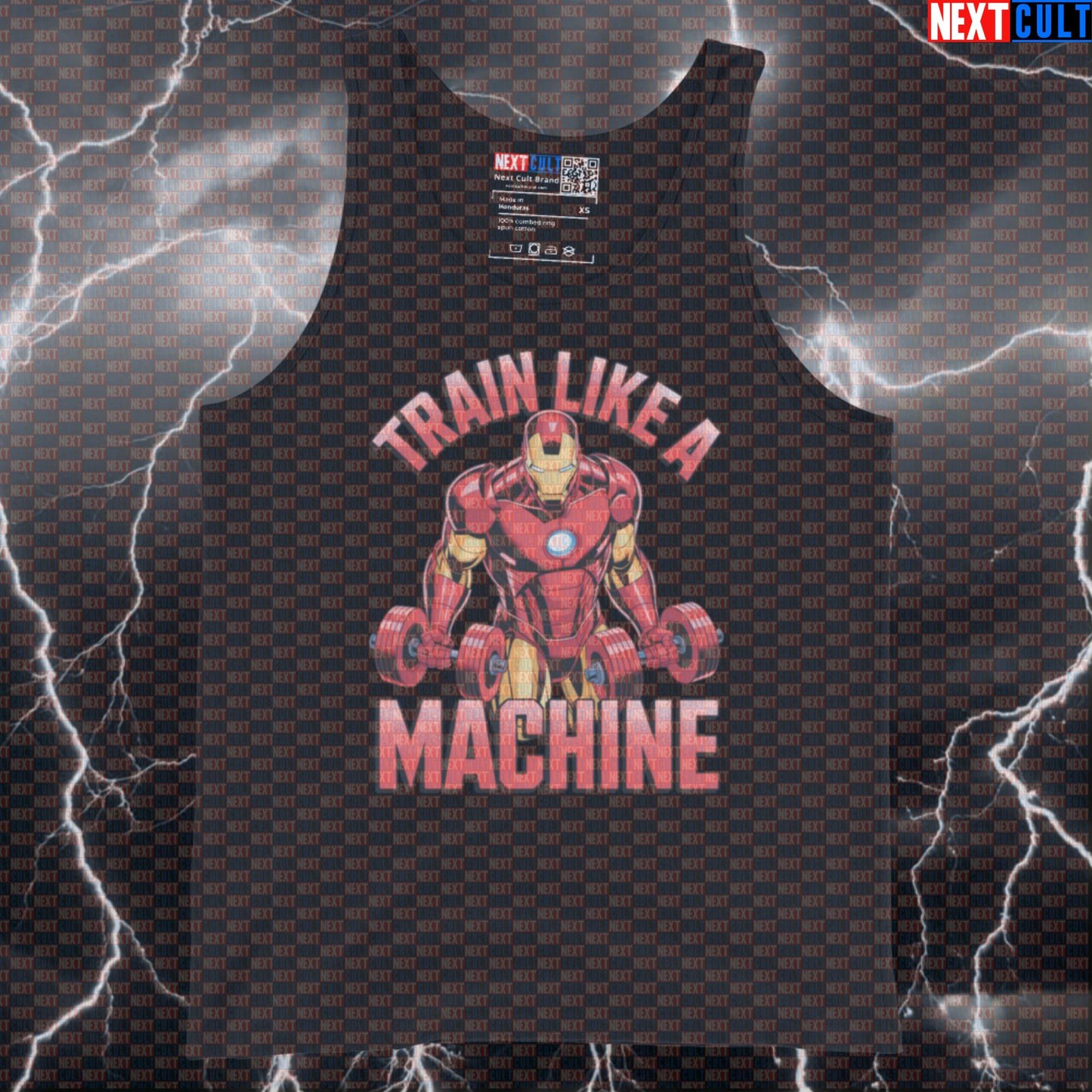 Train Like a Machine Funny Gym Tank Top Muscle Shirt Athletic Vest for Lifters Iron Man Fans Tank Tops Next Cult Brand