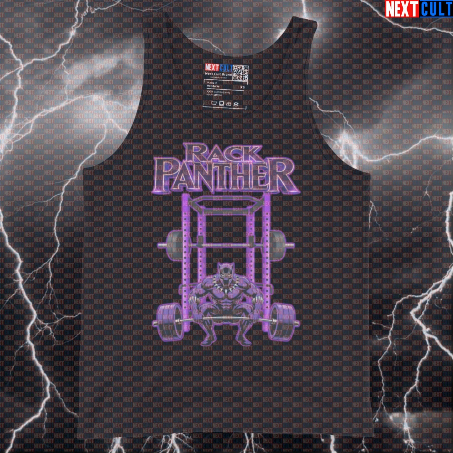 Rack Panther Black Panther Funny Gym Tank Top Workout Tank Top Squat Rack Bodybuilding Powerlifting Fitness Meme Avengers Black Panther Bodybuilding Films Fitness Gym Powerlifting Superheroes Workout Next Cult Brand