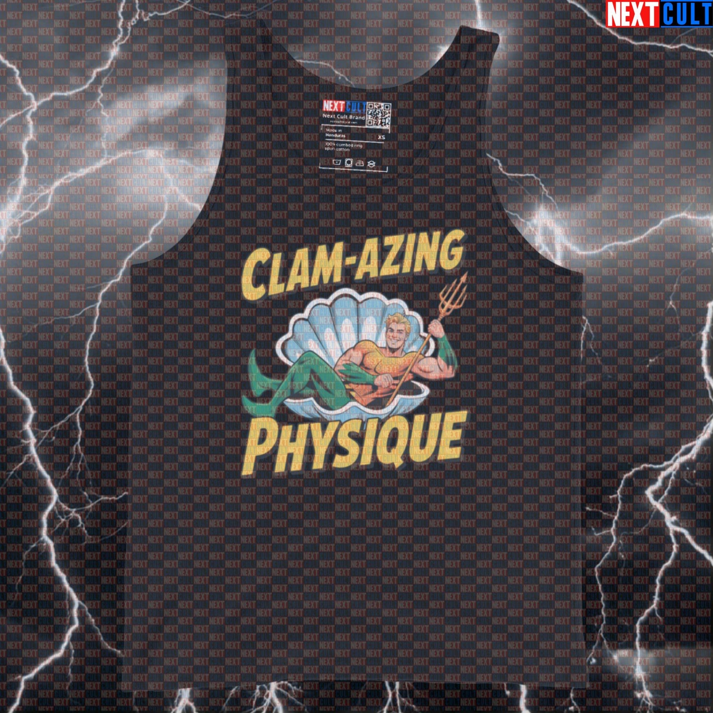 Clam-Azing Physique Funny Gym Tank Top Aquaman Muscle Shirt Workout Vest Athletic Shirt for Lifters Tank Tops Next Cult Brand