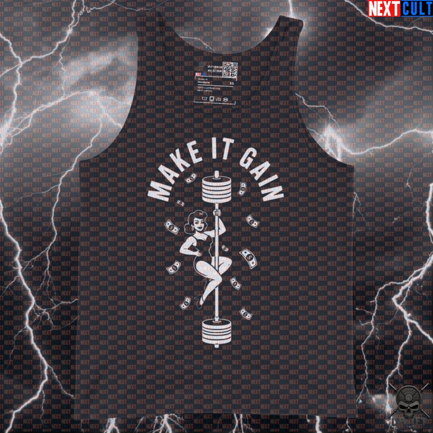 Make It Gain Funny Gym Tank Top - Pole Dance Meme Barbell Vest Muscle Shirt Tank Tops Next Cult Brand