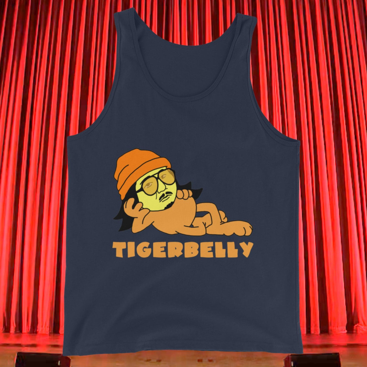 Bobby Lee Tigerbelly, Bobby Lee Merch, Tigerbelly Merch, Bobby Lee Gift, Funny Tigerbelly Gift, Tigerbelly Podcast, TigerBelly Men's Tank Top Navy Tank Tops Bobby Lee Podcasts Stand-up Comedy TigerBelly Next Cult Brand