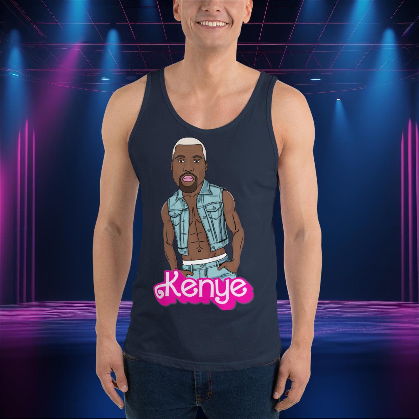 Kenye Barbie Ken Ryan Gosling Kanye West Tank Top Navy Tank Tops Barbie Kanye West Ken Movies Music Next Cult Brand